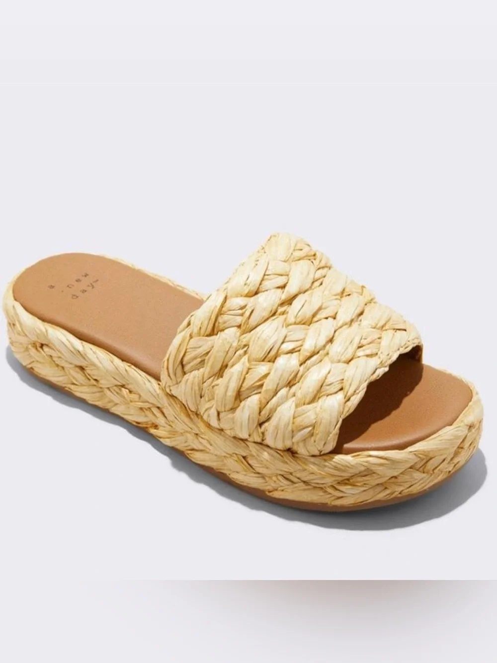 NWOT a new day Woven Raffia Casey Flatform Platform Sandals